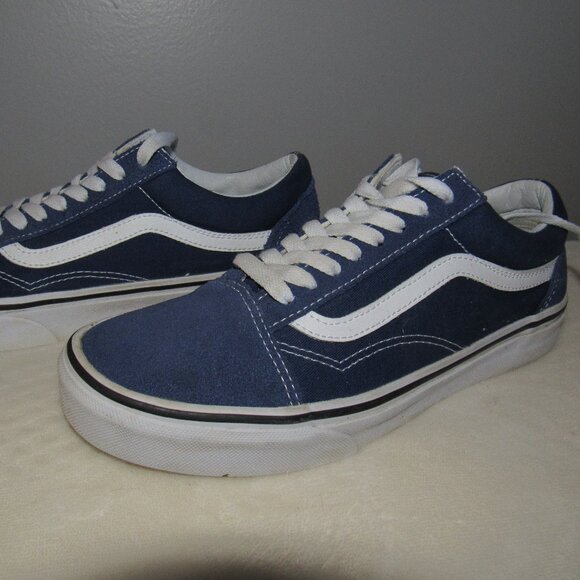 OLD SKOOL ROYAL BLUE VANS SNEAKERS-FABRIC & BRUSHED SUEDE-M-7.5 W-9-SKATE-PARTY - Picture 1 of 11